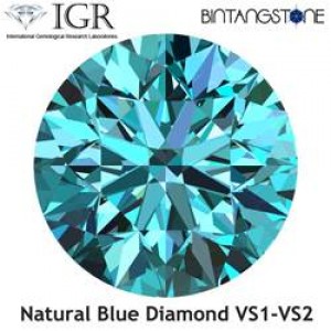 Diamond Blue Diamond 1.6 mm Clarity VS Certified By IGR Natural Africa Berlian Biru Aslli Sertifikat ID1223